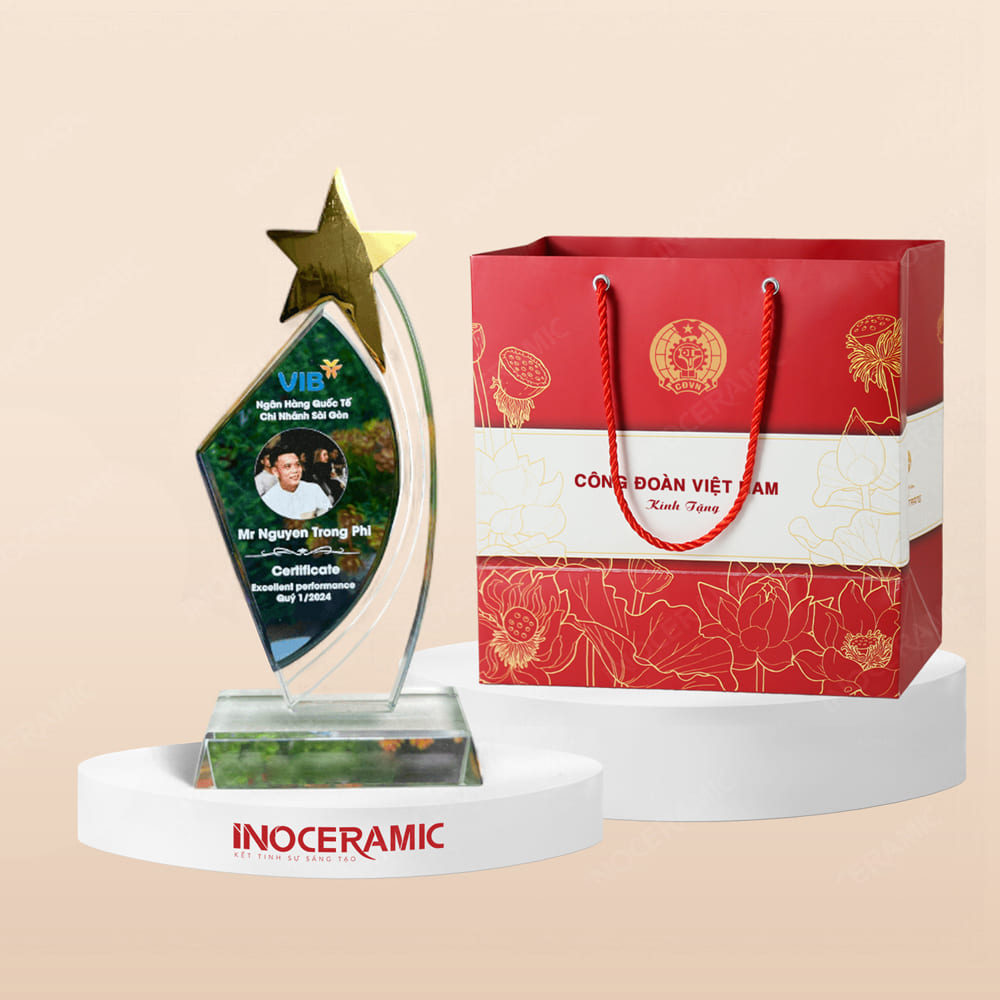 Quà tặng Công đoàn - Cúp vinh danh, biểu trưng pha lê