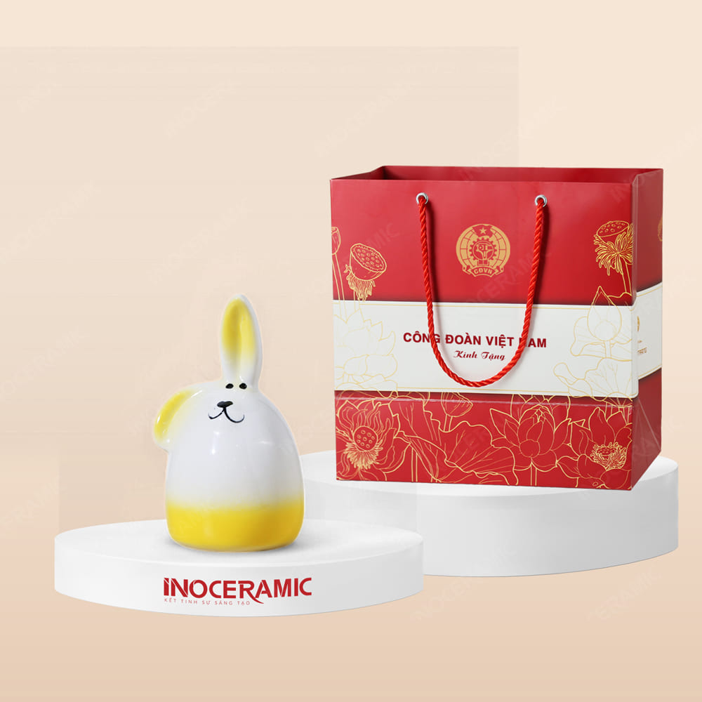 Quà tặng Công đoàn - Ống tiết kiệm hình con vật dễ thương in logo
